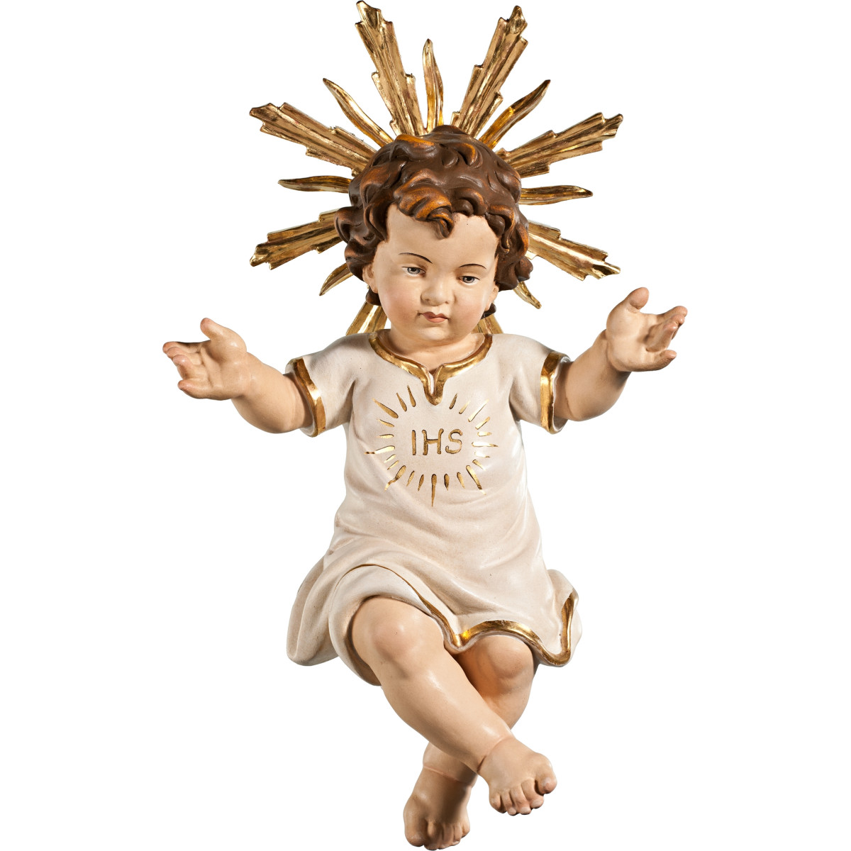 Niño Jesús vestido IHS con aureola